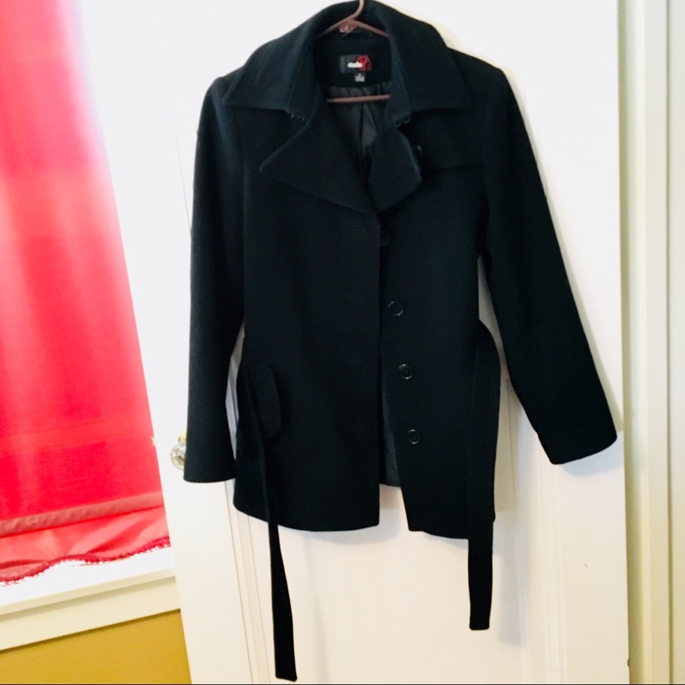 Women’s Small Black Wool Blend Pea Coat